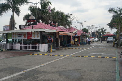 View of street in city