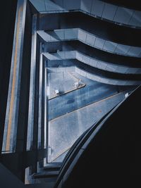 High angle view of staircase in building