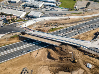 High angle view of construction site