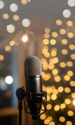 Close-up of microphone