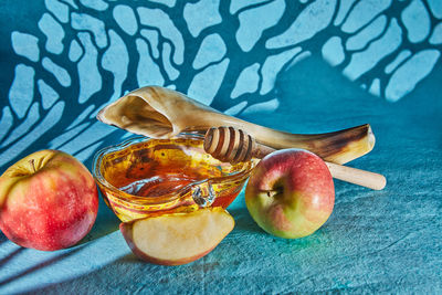 Close-up of fruits on table