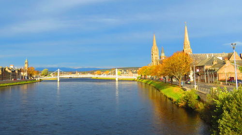 View of river with buildings in background