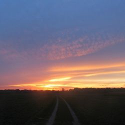 Road passing through field