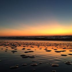 Scenic view of sea at sunset