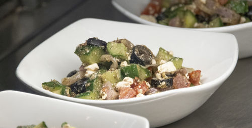 Close-up of meal served in plate