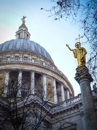 Low angle view of statue against clear sky