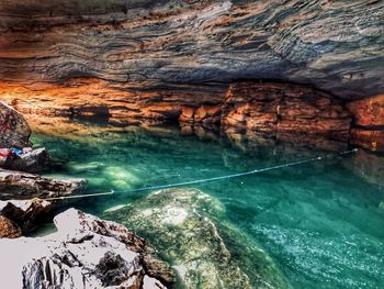 Rock formation in water