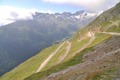 Scenic view of mountains against sky