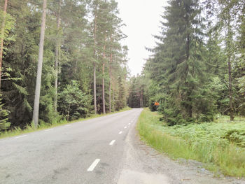 Road amidst trees against sky