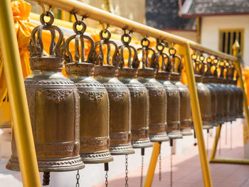 Close-up of beer on table in building