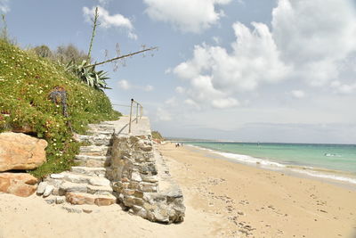 Scenic view of beach against sky