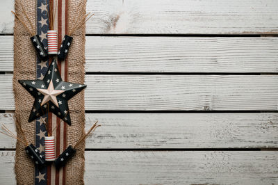 Full frame shot of wooden plank against wall