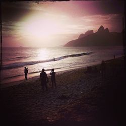 Scenic view of sea at sunset