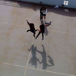 Full length of woman jumping in mid-air