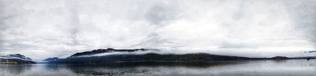 Panoramic view of lake against sky