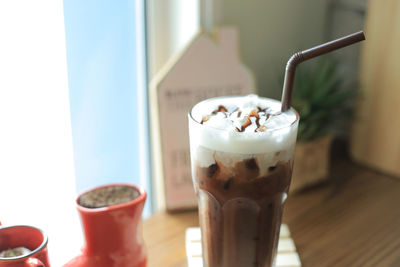 Close-up of drink on table