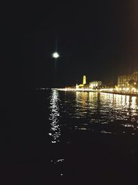 Illuminated city at night