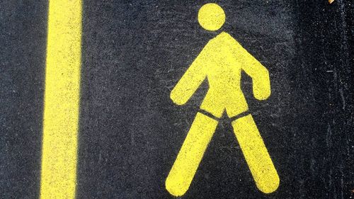 Road marking on road