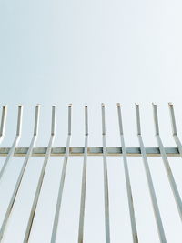 Low angle view of cables against clear sky