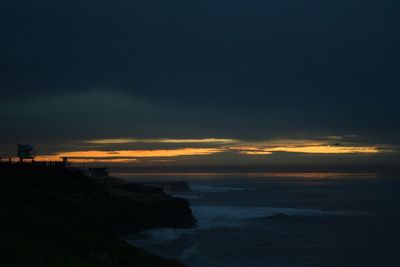 Scenic view of sea at sunset