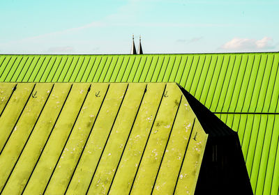 Scenic view of green landscape against sky