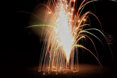 Firework display at night