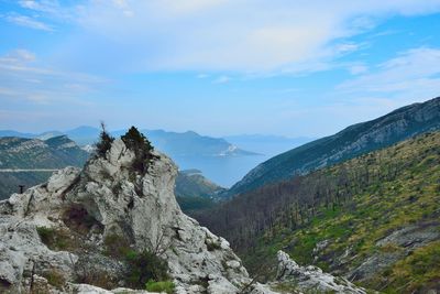 Scenic view of mountains against sky