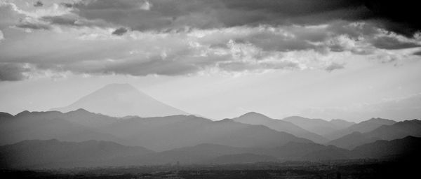 Scenic view of mountains against sky