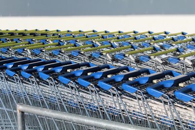 Close-up of water in row