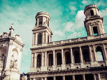 Low angle view of historical building against sky