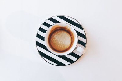 High angle view of coffee on table