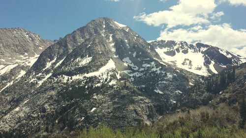 Low angle view of mountains against sky