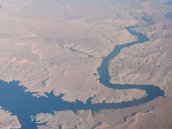 High angle view of desert