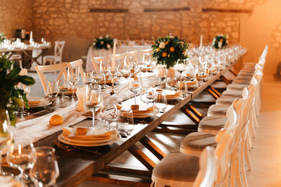 Place setting on table