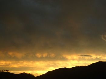 Silhouette of mountains at sunset