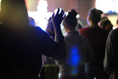 Group of people at music concert