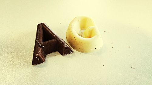 Close-up of food over white background