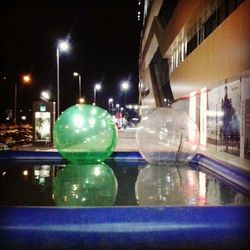 Illuminated city at night