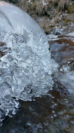 Close-up of frozen water