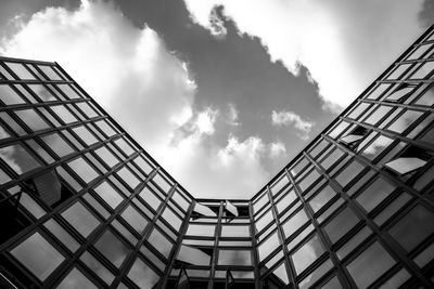 Low angle view of modern building against sky