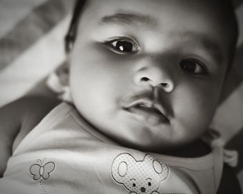 Close-up portrait of cute baby girl