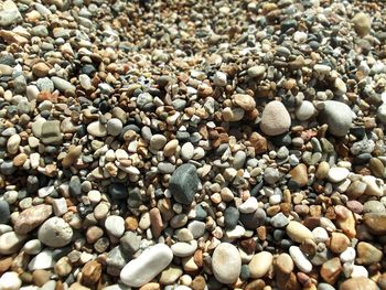 Full frame shot of pebbles on beach