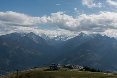 Scenic view of mountains against sky