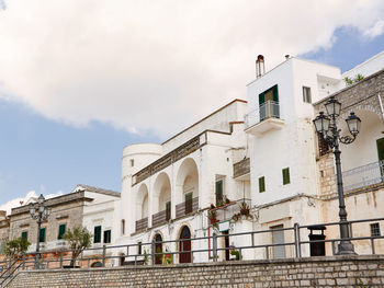 Low angle view of residential buildings against sky