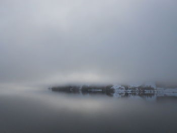 Scenic view of sea against sky during winter