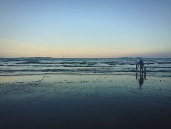 Scenic view of sea at sunset