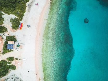 High angle view of swimming pool at beach