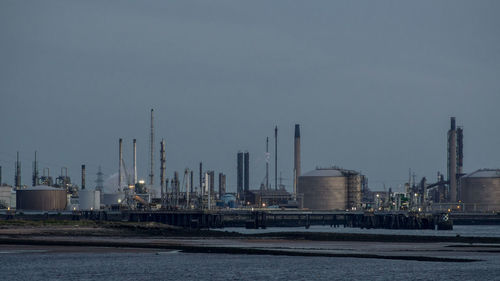 View of factory against clear sky