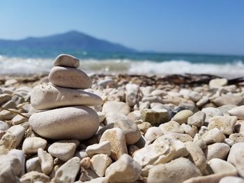 Stack of stones on beach