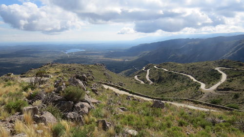 Scenic view of mountains against sky